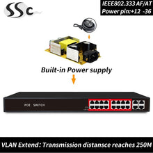 Load image into Gallery viewer, 48V Network POE switch Ethernet with 8 10/100Mbps Ports IEEE 802.3 af/at Suitable for IP camera/Wireless AP/CCTV camera system